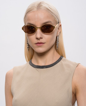 Bottega Veneta Золотисті сонцезахисні окуляри Dash 872418V4450