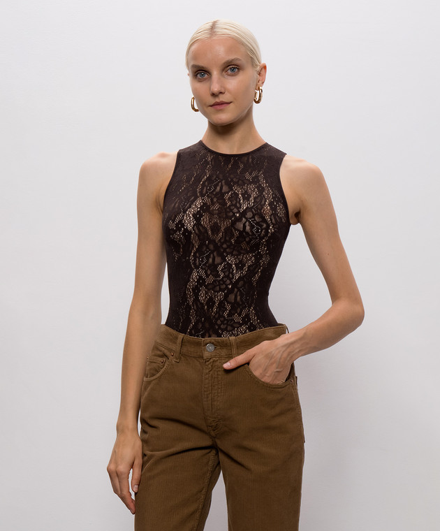 Wolford Коричневе боді INFINITE ROSE 79349 зображення 3