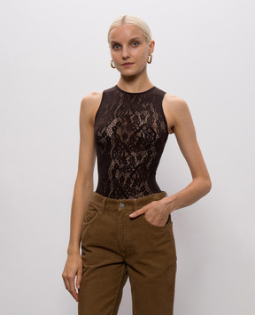 Wolford Коричневый боди INFINITE ROSE 79349