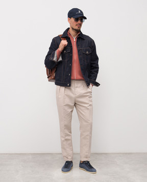 Brunello Cucinelli Серая футболка в рубчик MR8301336