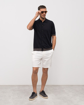 Peserico Синя сорочка з льоном R59499F129056R