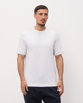 Brunello Cucinelli Серая футболка прямого кроя M0B137427