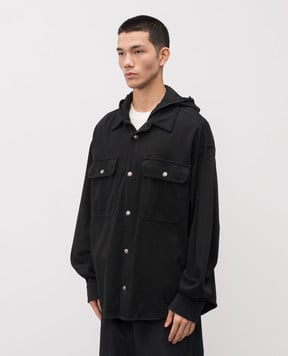 Palm Angels s Черная рубашка с капюшоном PMES021F24FAB001