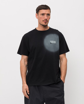 Maison Margiela MM6 Чорна футболка з принтом Spray SH0GC0067M20048