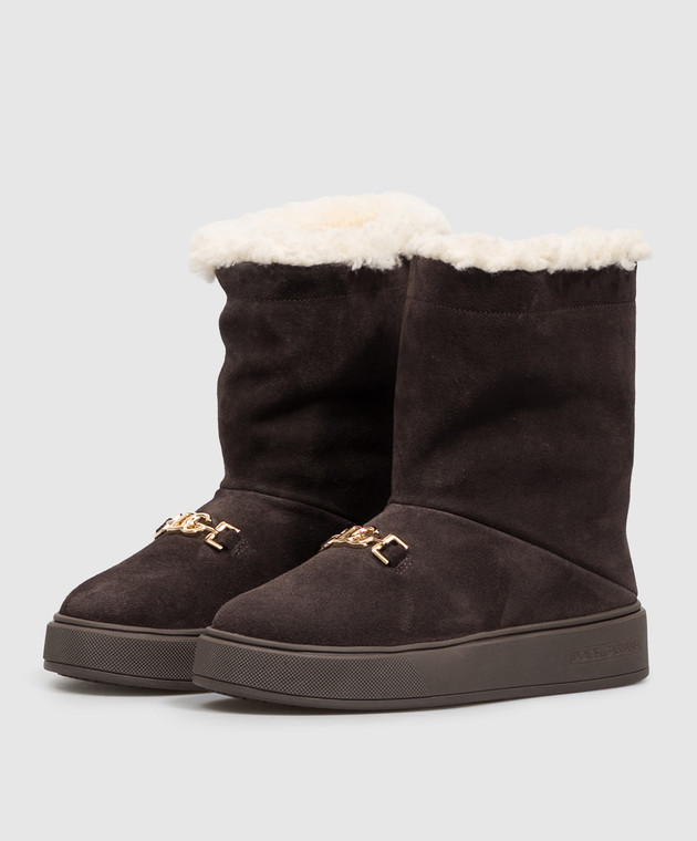 Dolce&Gabbana Детские замшевые сапоги на меху D11449A3M562735 изображение 2