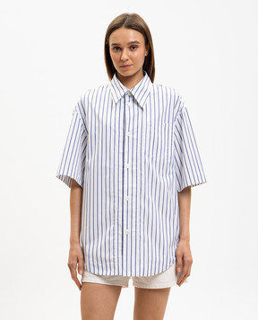 Ami Paris Біла сорочка в смужку з емблемою USH809CO0220