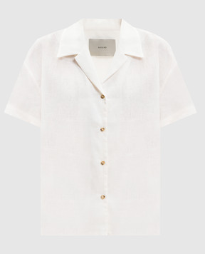 Asceno Белая рубашка Prague из льна T022F06C78