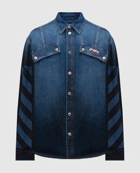 Off-White Синя джинсова сорочка з вишивкою логотипа OMYD05NF25DEN001