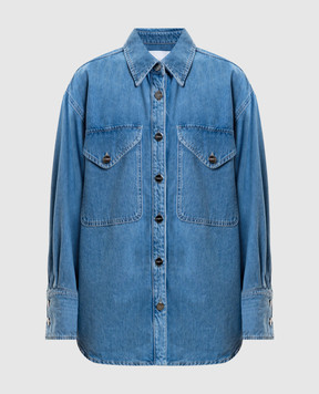 Dondup Голубая джинсовая рубашка Camicia с монограммой DC460DFE332DMB9