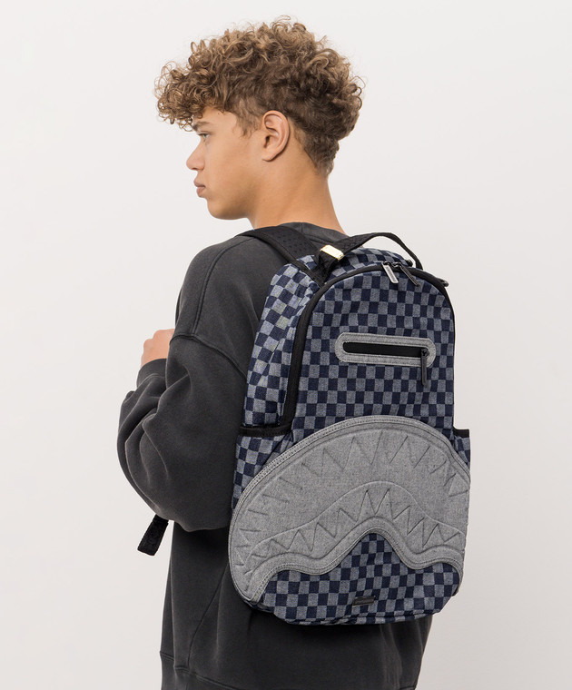 Sprayground Детский синий рюкзак ATELIER BLEU SHARKS IN PARIS 910B8486NSZ изображение 2