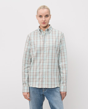 Off-White Блакитна сорочка у візерунок 44XGE04MS26F001