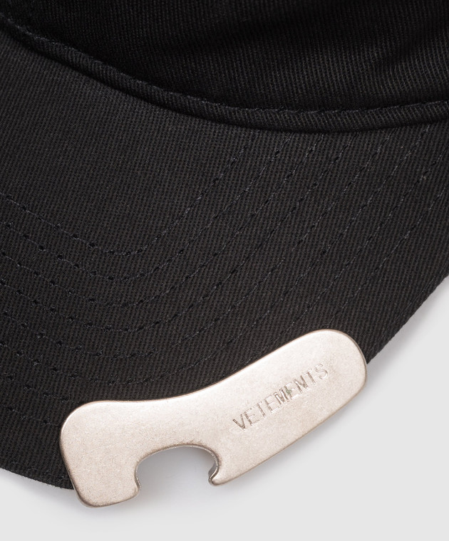 Vetements Чорна кепка з вбудованою відкривачкою UH76CA550B зображення 4