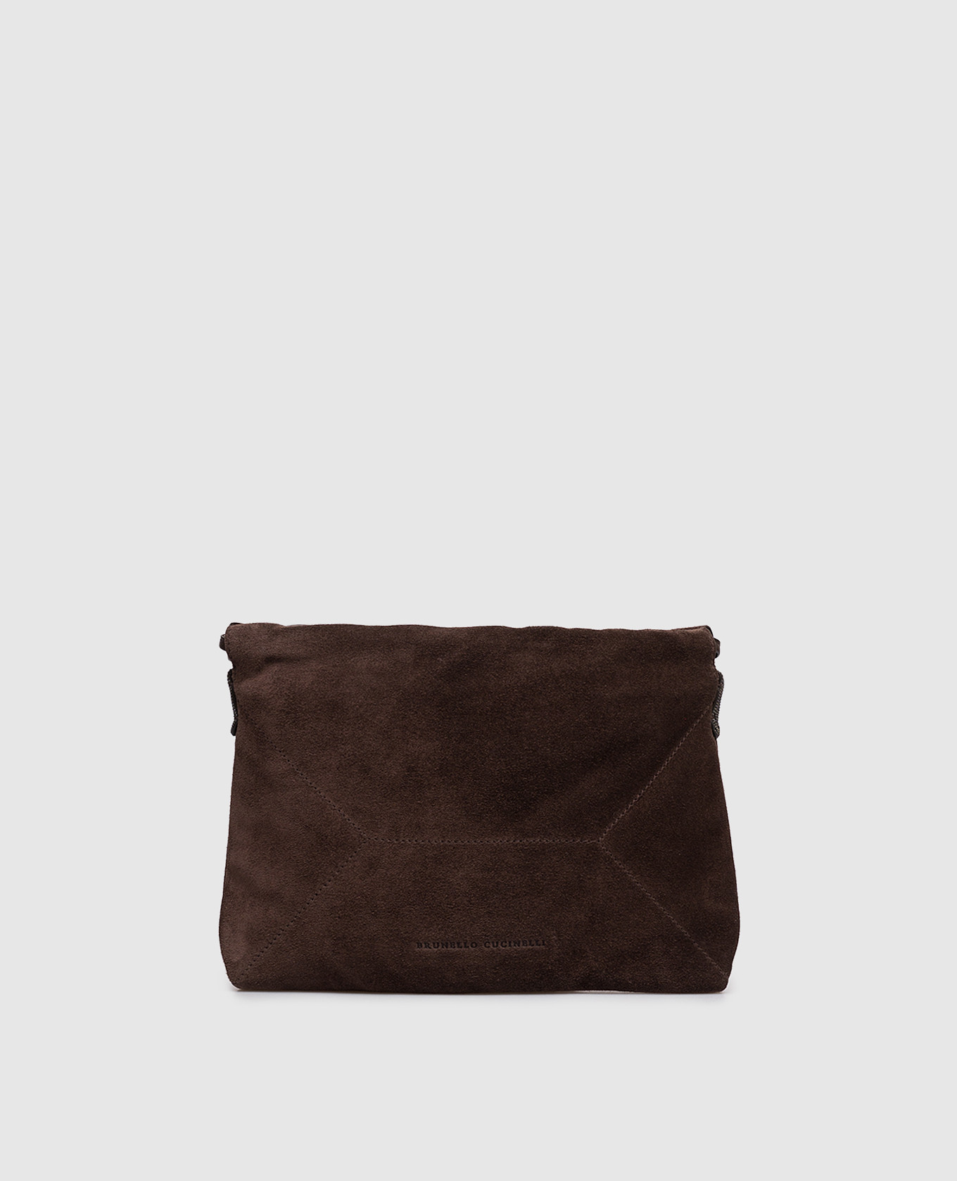 

Коричневая замшевая сумка-кисет Duo Pouch с тиснением логотипа, Коричневый, Сумки через плечо