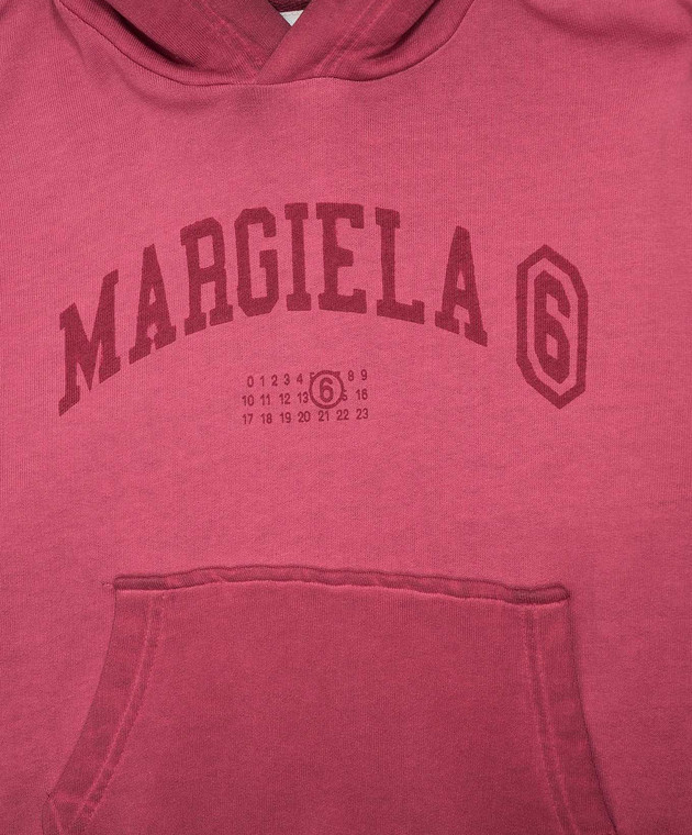 Maison Margiela MM6 Детские розовые худи с принтом логотипа M61135MM08P изображение 3