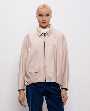 Simonetta Ravizza Розовая кожаная куртка Presty S06JA397L1