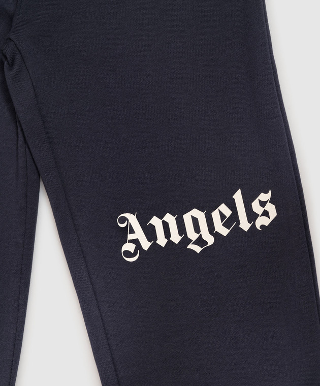 Palm Angels Детские синие джоггеры с принтом логотипа F6PAJBFP016 изображение 3