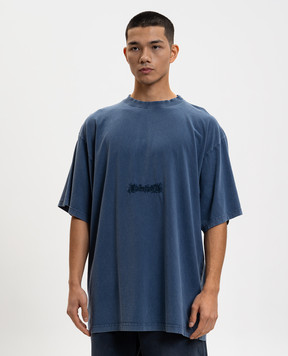 Balenciaga Синя футболка з логотипом 850403TTVO8