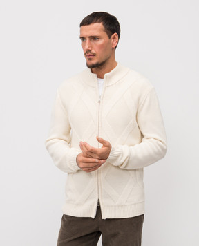 Cashmere&Whiskey Білий кардиган з вовни мериноса CH08