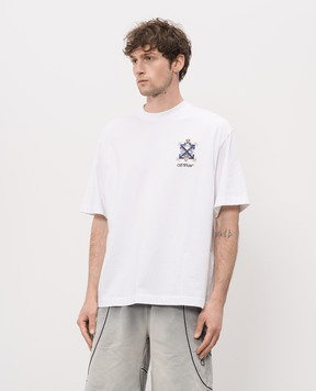 Off-White Біла футболка Jewel Arrow з кристалами 44MAA120S26J003