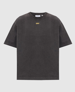 Off-White Серая футболка с принтом Fallen Caravaggio 44MAA120S26J00B