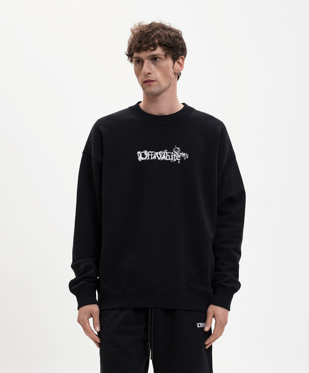 Off-White Чорний світшот з принтом 44MBA054S26F002 зображення 3