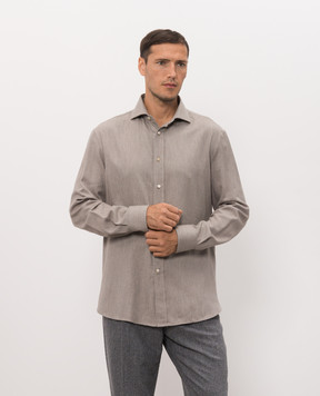 Brunello Cucinelli Сіра сорочка у візерунок MY6370627