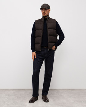 Cashmere&Whiskey Синий свитер из мериноса шерсти 97397