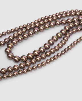 Madreperla Коричневе багатошарове намисто 211778