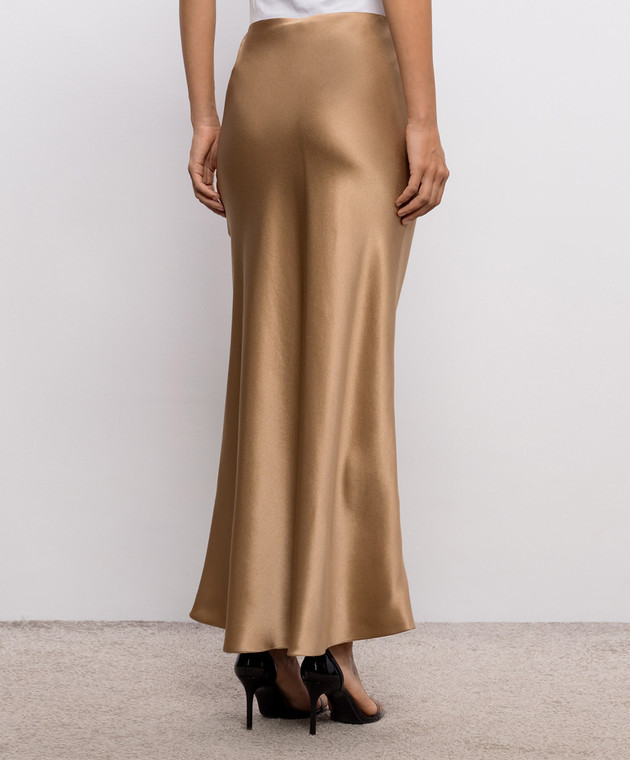 Gabriela Hearst Коричневая юбка Frei из шелка 4263046S096 изображение 4