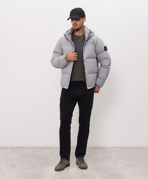 Stone Island Сіра футболка з вишивкою емблеми L2S152100024S00V3 зображення 2