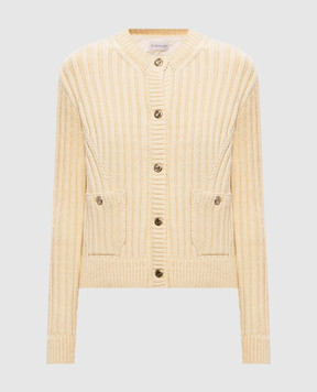 Moncler Бежевая комбинированная куртка L20939B00015N0107