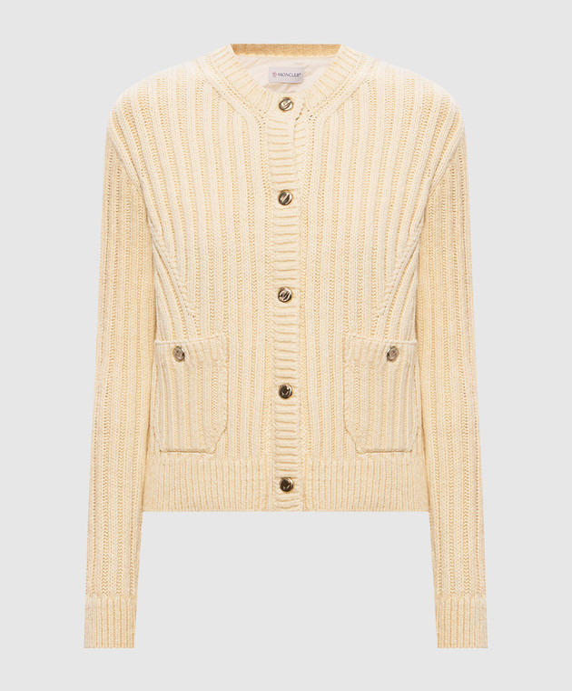 Moncler Бежевая комбинированная куртка L20939B00015N0107