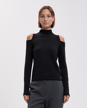 Allude Черный гольф с шерстью с открытыми плечами 26564103