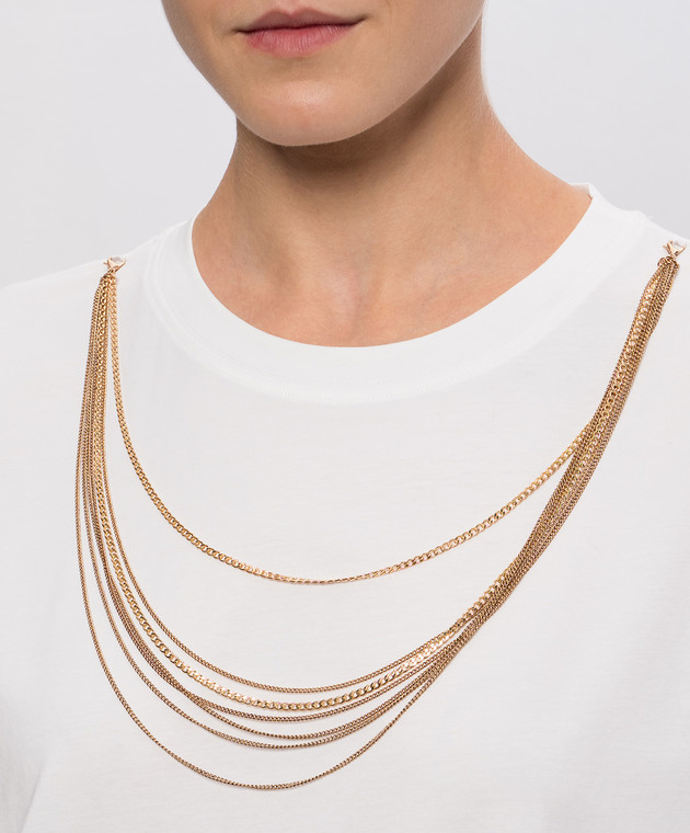 Twinset Белая футболка с цепочками 262AP2460 изображение 5