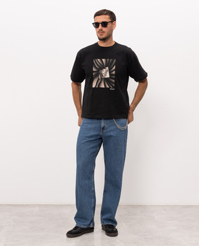Versace Черная футболка с принтом The Vortex 10260931A18734