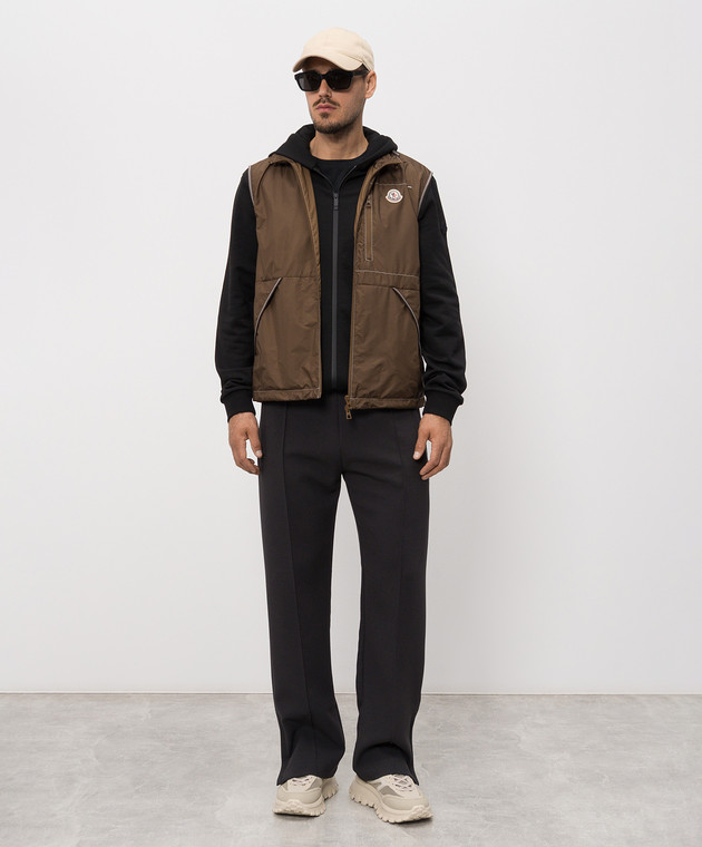 Moncler Черная спортивная куртка с логотипом L10918G0001089AZY изображение 2