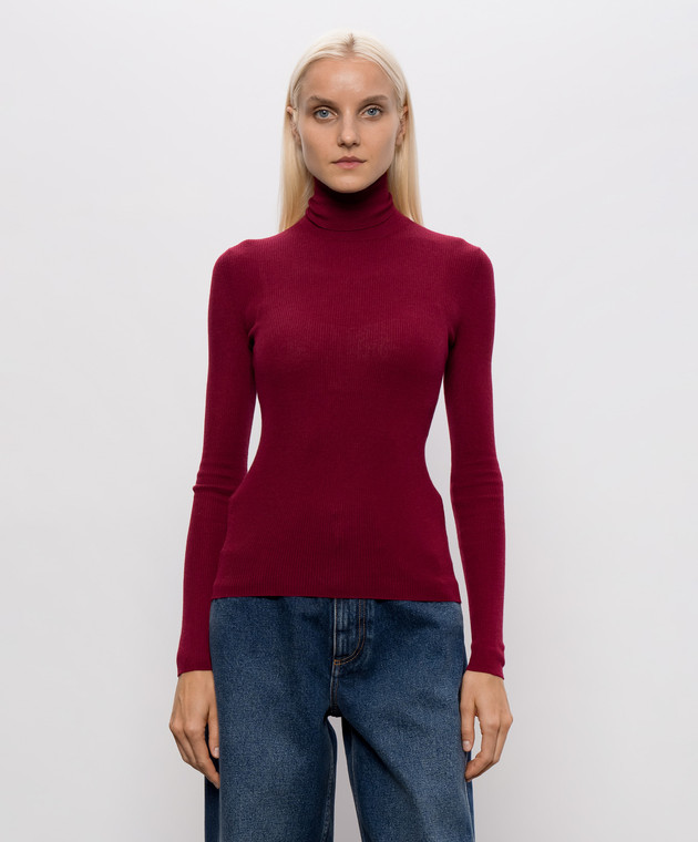 Dolce&Gabbana Бордовий гольф з кашеміру в рубчик FXW95TJBW25 зображення 3