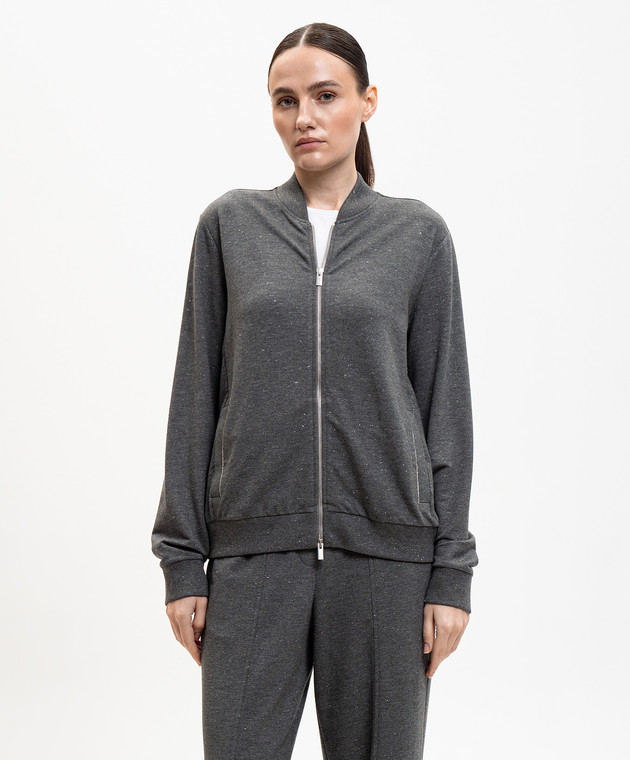 Peserico Серая спортивная куртка с люрексом A12576J002355 изображение 3
