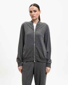 Peserico Сіра спортивна куртка з люрексом A12576J002355