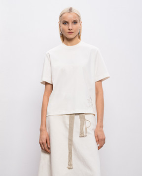 Agnona Футболка кольору айворі TT1103LY2050