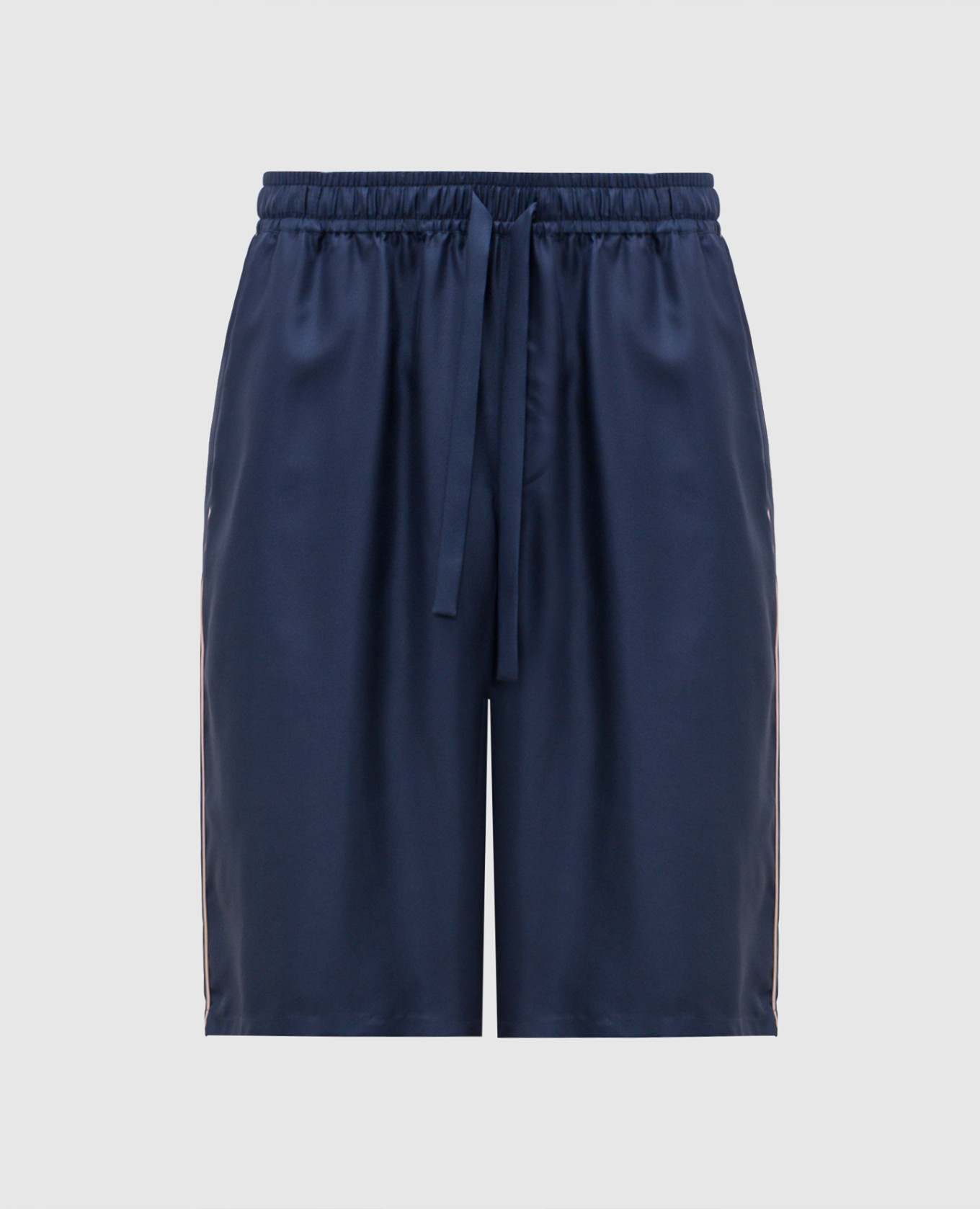 

Синие шорты из шелка с монограммой логотипа, Синий, Шорты