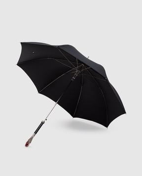 Pasotti Черный зонтик-трость Luxury Red Gem OMITUO478RASO67681