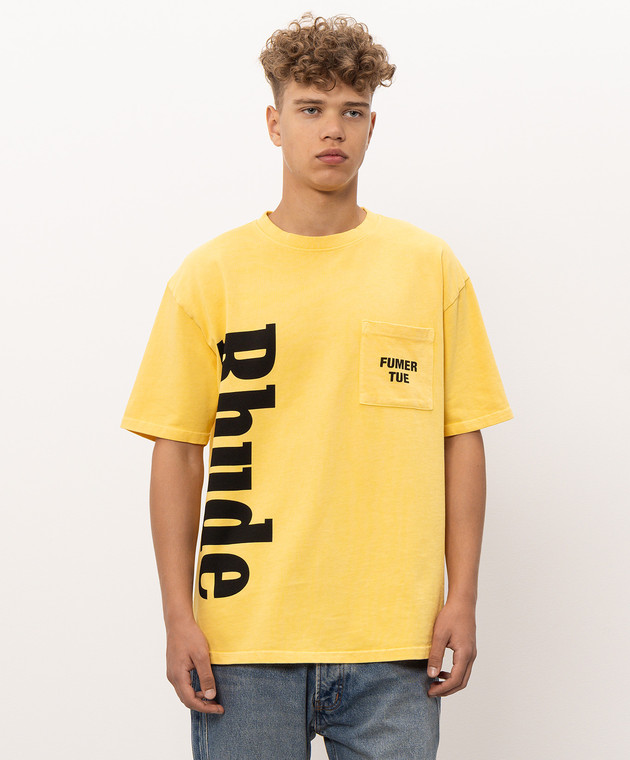Rhude Желтая футболка с карманом RHPF26TT13012 изображение 3