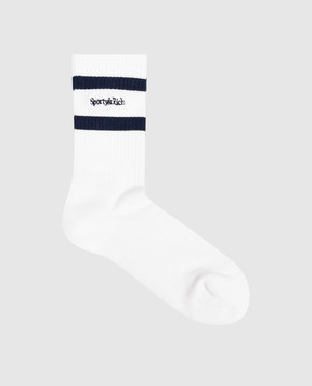 Sporty & Rich Білі шкарпетки з вишивкою логотипа AC026715300WH22