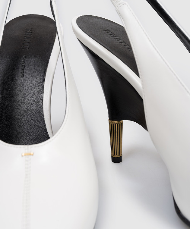 Khaite Белые кожаные слингбеки Bella F20481027 изображение 5
