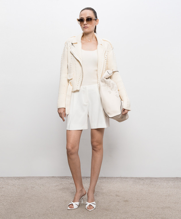 Ermanno Scervino Кардиган цвета айвори в стиле косухи D485I301RXY изображение 2