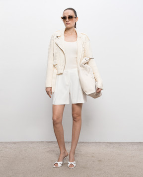 Ermanno Scervino Кардиган кольору айворі в стилі косухи D485I301RXY