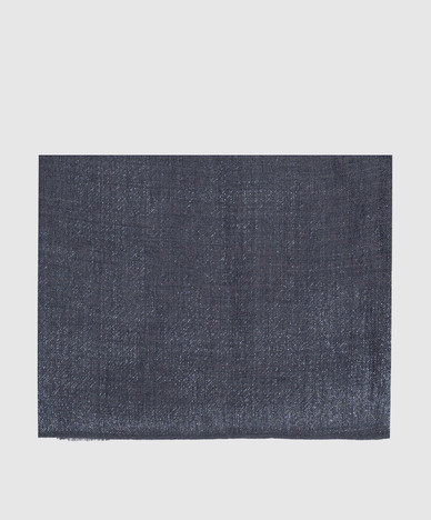 Синий палантин с кашемиром и шелком с люрексом
