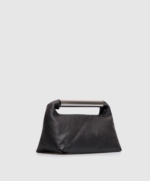 Maison Margiela MM6 Черная кожаная сумка с гравировкой логотипа SB6WD0046P9068 изображение 3