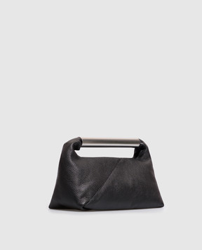Maison Margiela MM6 Черная кожаная сумка с гравировкой логотипа SB6WD0046P9068